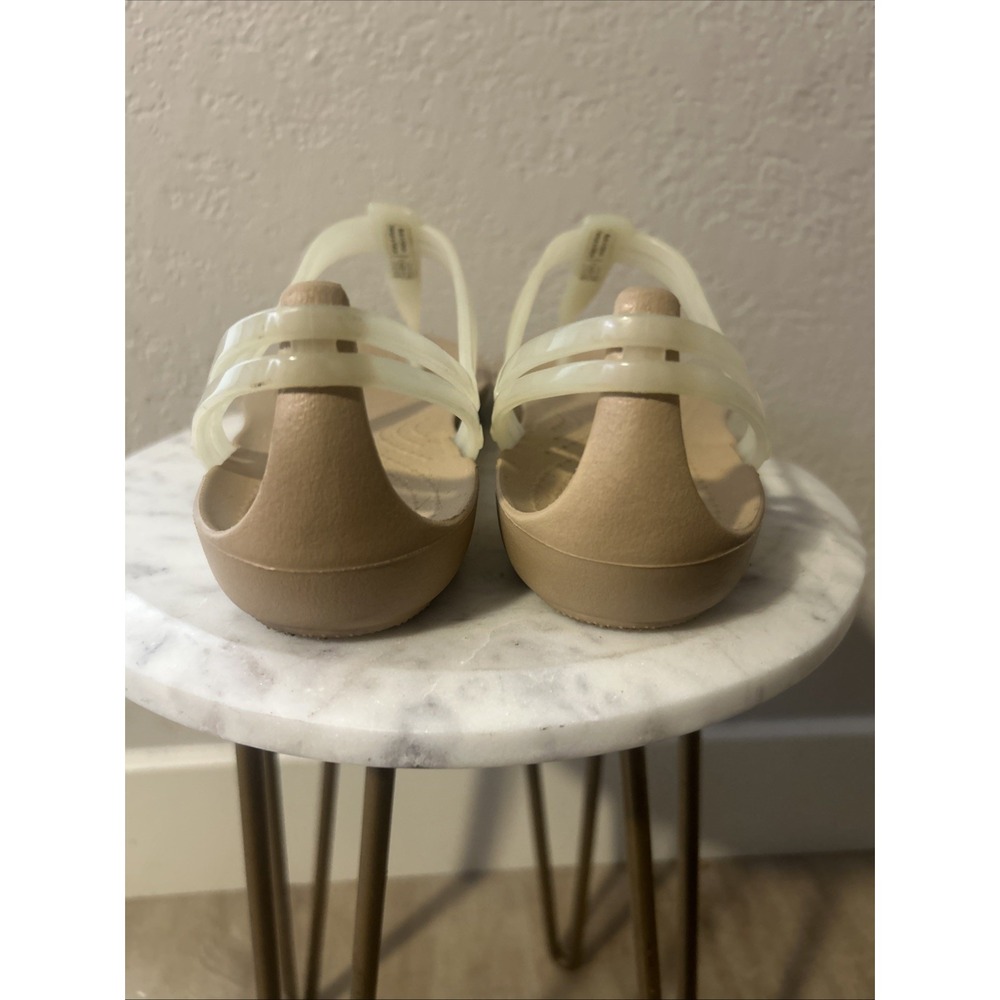 Crocs Isabella T-Strap Sandals In A Tan and Oyster Women's Size 6 - Picture 4 of 6